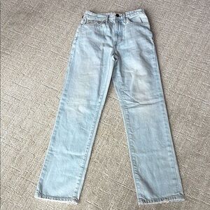 Outerknown Women Light Wash White Cap Cropped Straight Jeans Size 23